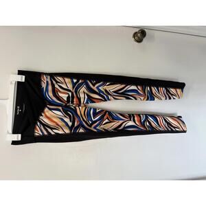 Hurley Women's Colorful Patterned Leggings with Black Side Panels